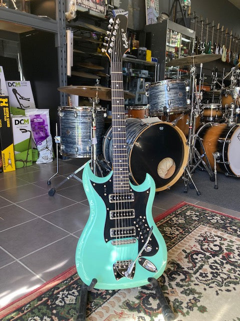 HOLD - Hagstrom H-III Retroscape Guitar in Aged Sky Blue H-Story Reborn (preowned No case)