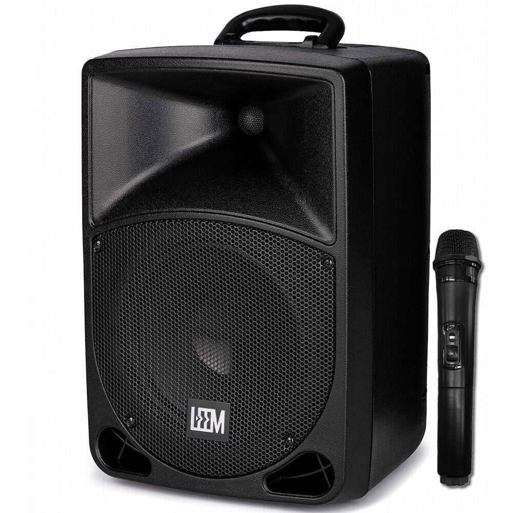 Leem PR-8 Portable, Active 50W, 8" PA Speaker System with Wireless Microphone Built-in MP3 Player with Bluetooth, SD Card & USB Input