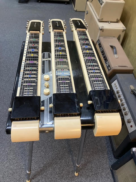 Vintage National Grand Console triple neck 1953 lap steel guitar w/ original case