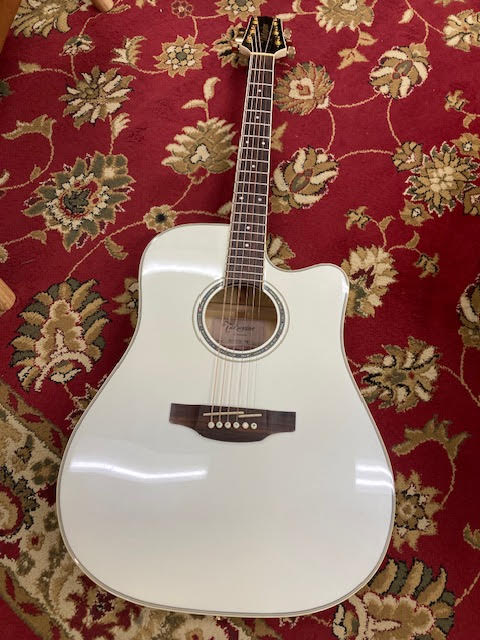 Takamine G37 Series Dreadnought AC/EL Guitar with Cutaway in Pearl White Gloss Finish (preowned)