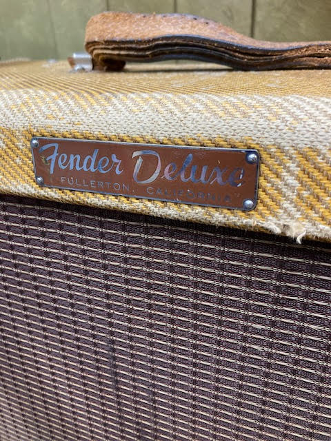 SOLD - 1956 Fender Deluxe 5E3 Tweed Narrow Panel amplifier
