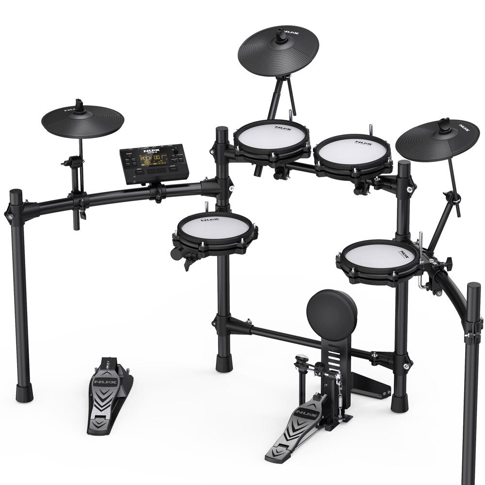 NUX DM210 Portable 8-Piece Electronic Drum Kit with All Mesh Heads Perfect Drumming Experience!