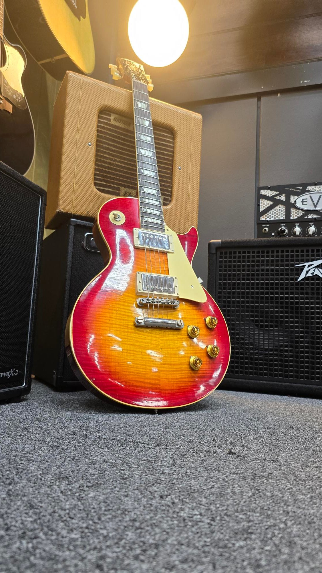 SOLD - Gibson Les Paul Washed Cherry Custom Shop Murphy Lab Aged Light Relic (Pre-Owned)