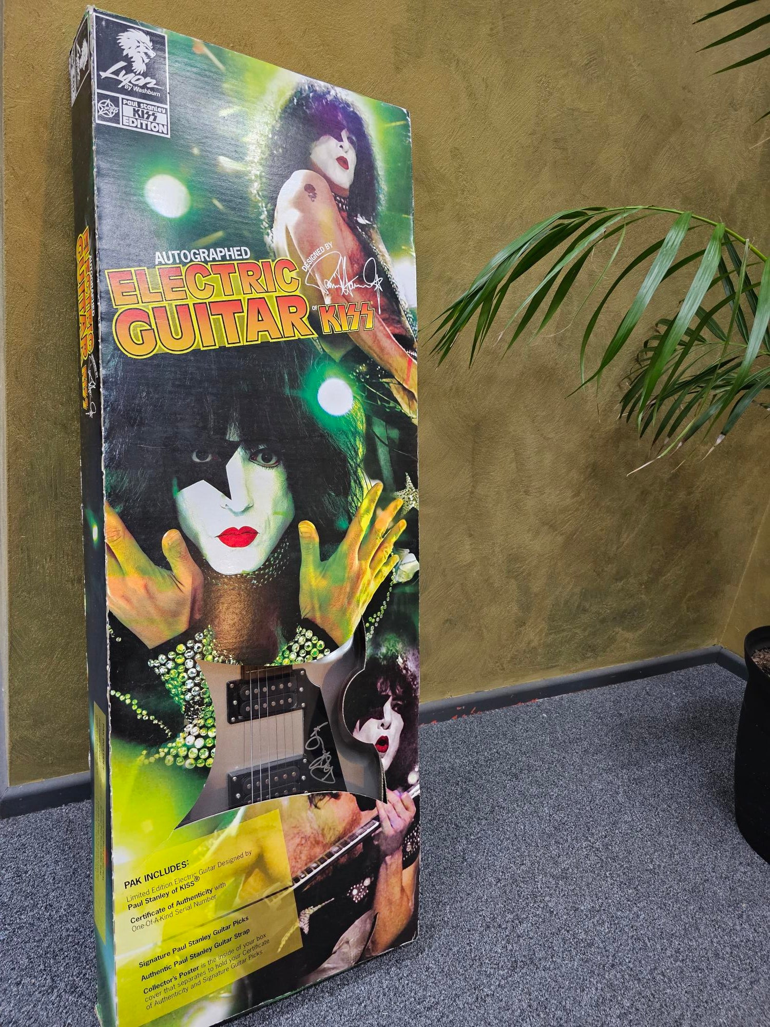 2007 Paul Stanley Designed & Autographed Silver Washburn Lyon Kiss Electric Guitar Limited Edition