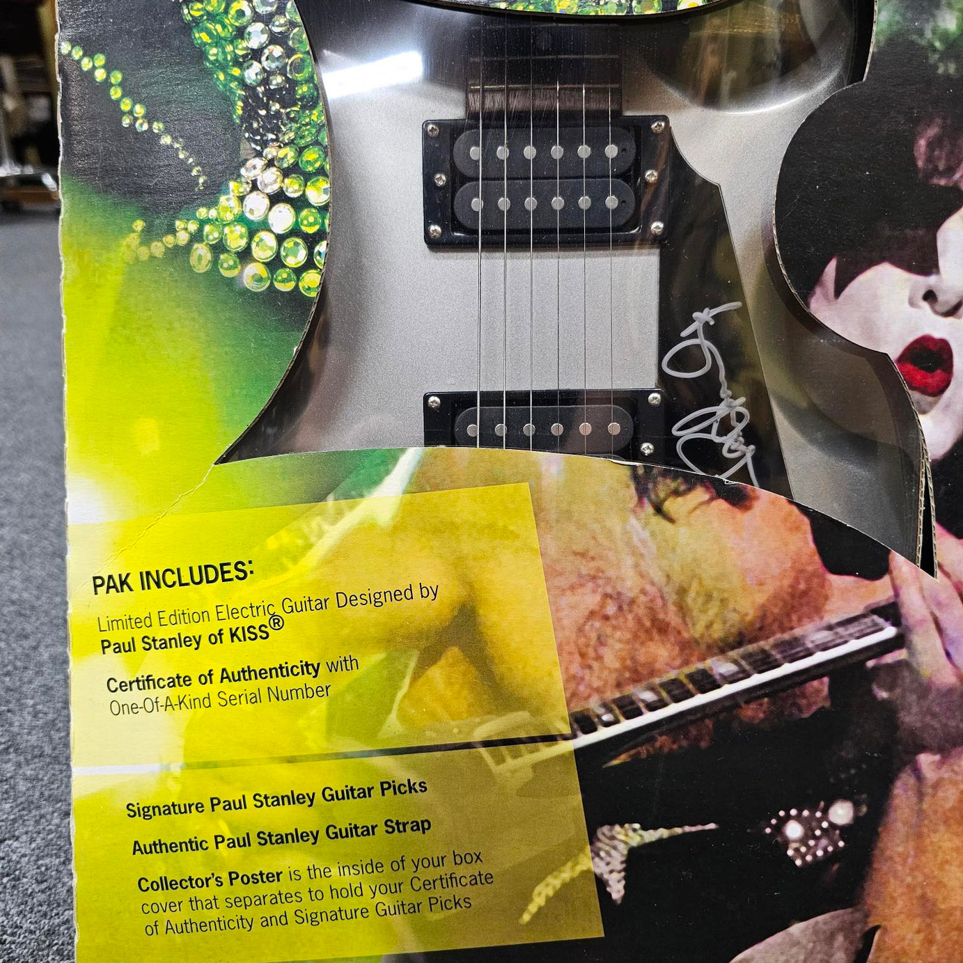 2007 Paul Stanley Designed & Autographed Silver Washburn Lyon Kiss Electric Guitar Limited Edition