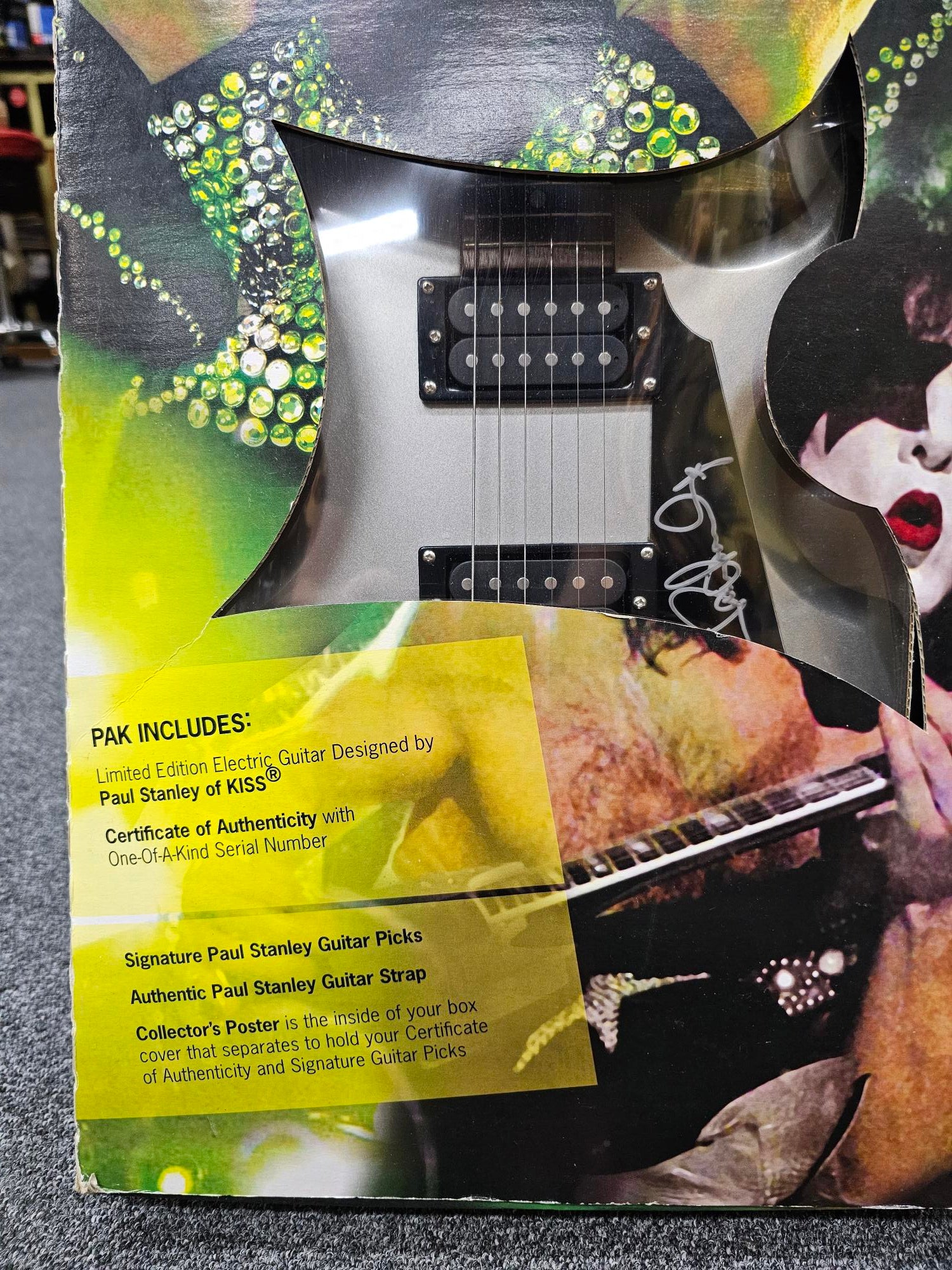 2007 Paul Stanley Designed & Autographed Silver Washburn Lyon Kiss Electric Guitar Limited Edition