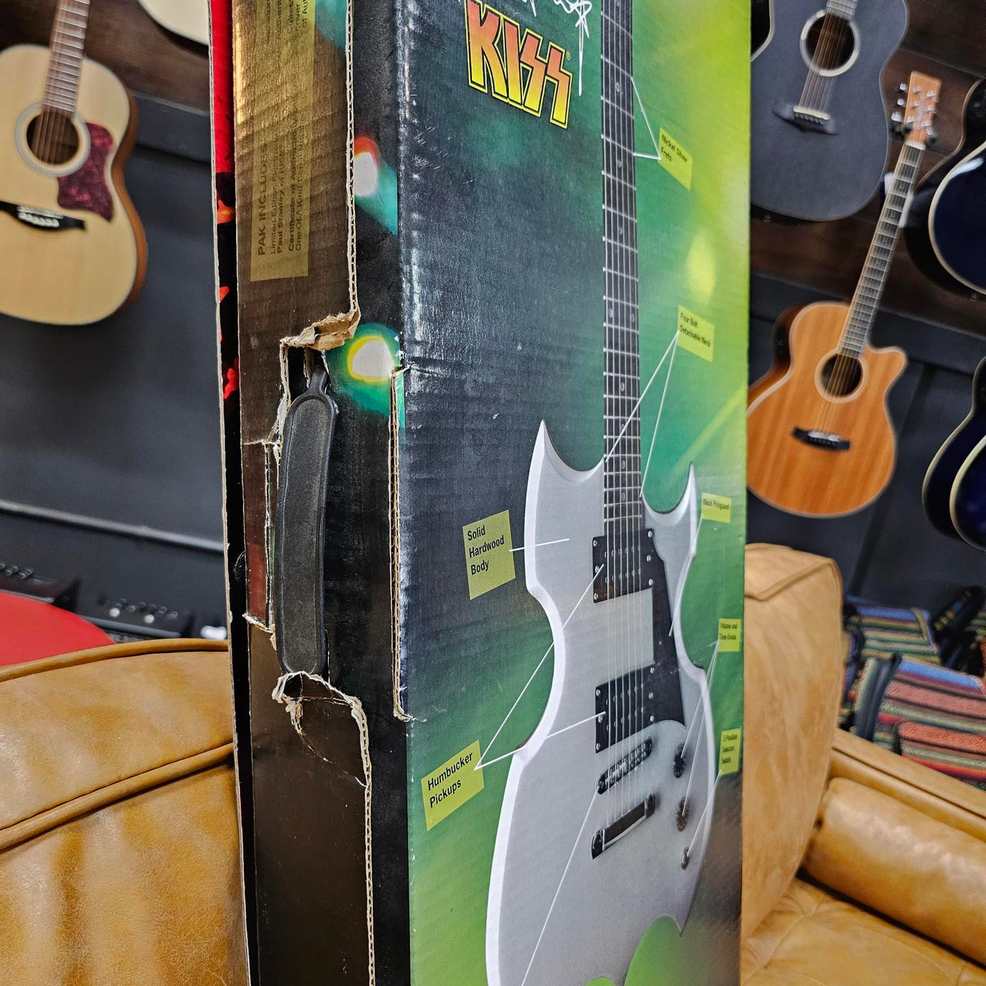 2007 Paul Stanley Designed & Autographed Silver Washburn Lyon Kiss Electric Guitar Limited Edition