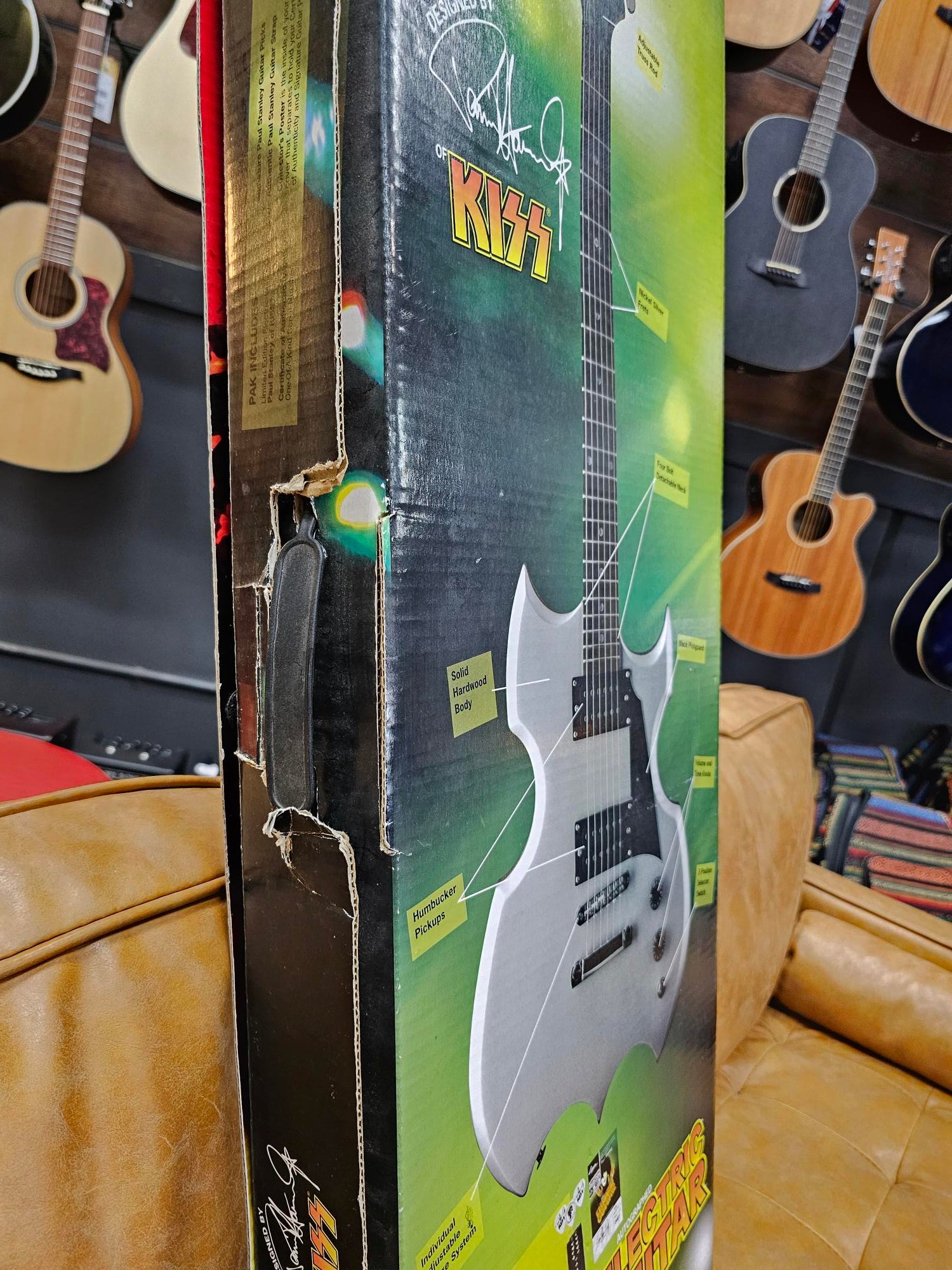 2007 Paul Stanley Designed & Autographed Silver Washburn Lyon Kiss Electric Guitar Limited Edition