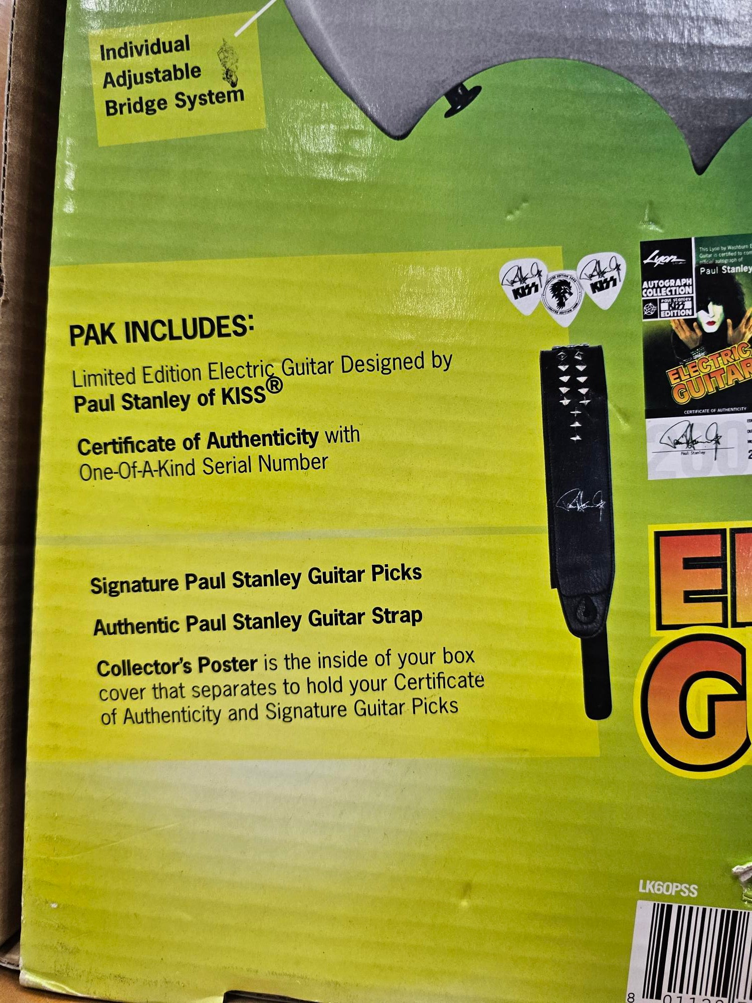 2007 Paul Stanley Designed & Autographed Silver Washburn Lyon Kiss Electric Guitar Limited Edition