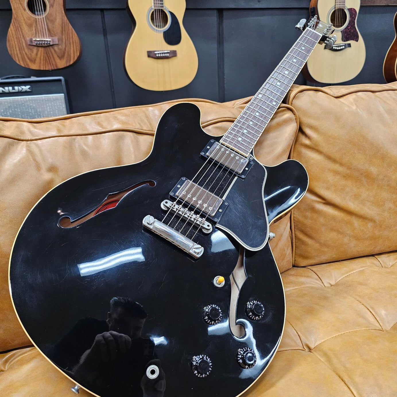 2008 Gibson ES-335 Custom Dot Electric Guitar Ebony W/case (Pre-Owned)