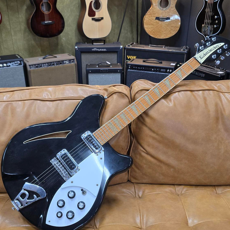 1986 Rickenbacker 360 JETGLO BLACK W/Original Case (pre-owned)