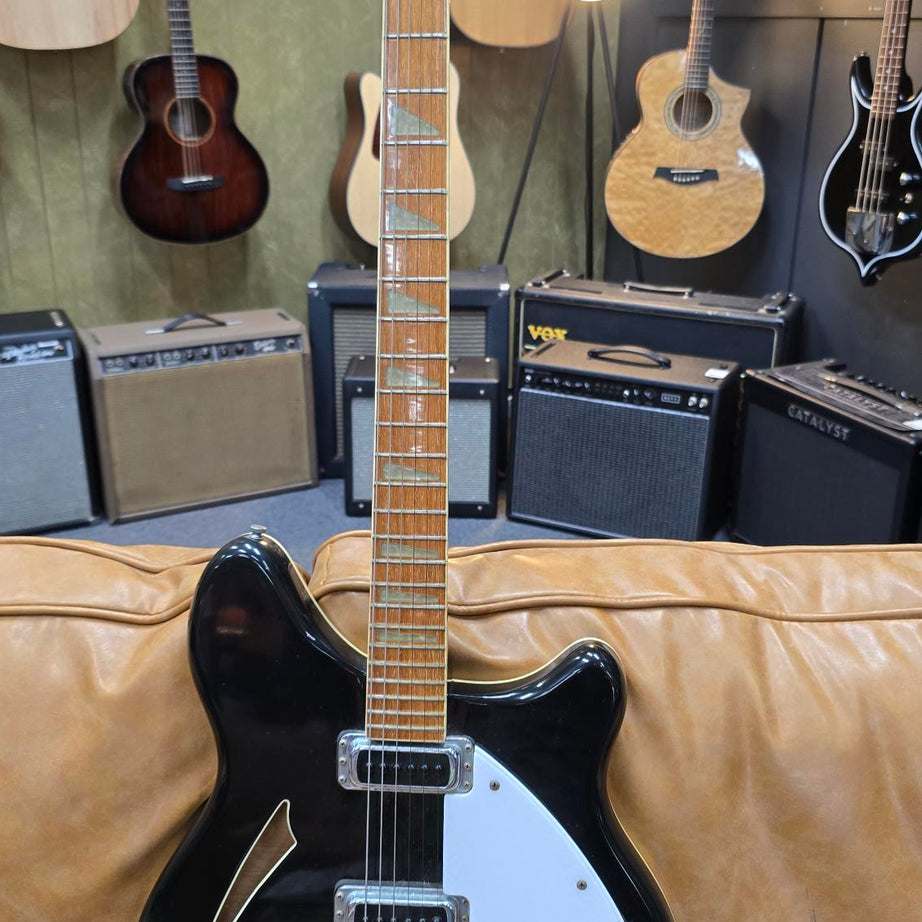 1986 Rickenbacker 360 JETGLO BLACK W/Original Case (pre-owned)