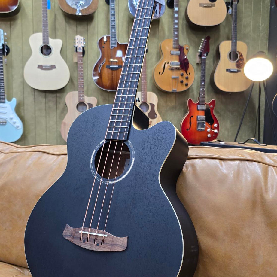 Tanglewood Blackbird Acoustic Bass Guitar Cutaway W/Hard case Bundle!!/ Electric Smokestack Satin