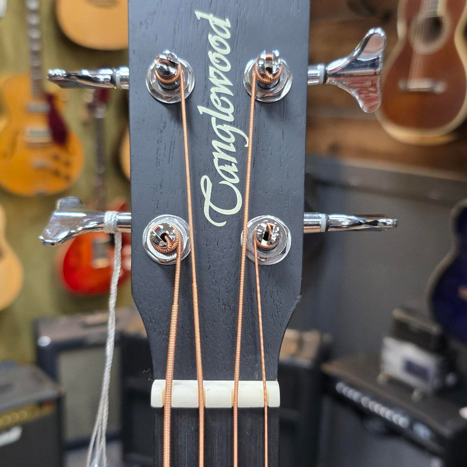 Tanglewood Blackbird Acoustic Bass Guitar Cutaway W/Hard case Bundle!!/ Electric Smokestack Satin