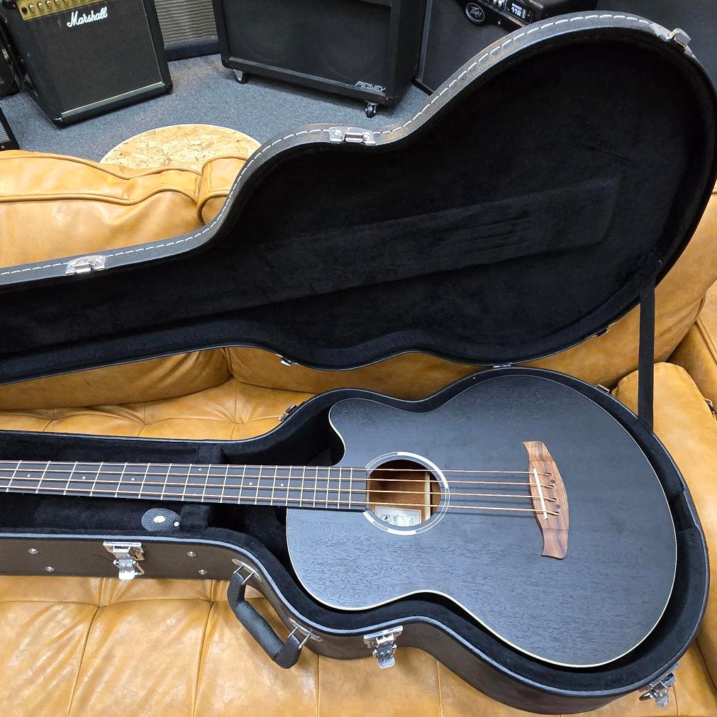 Tanglewood Blackbird Acoustic Bass Guitar Cutaway W/Hard case Bundle!!/ Electric Smokestack Satin