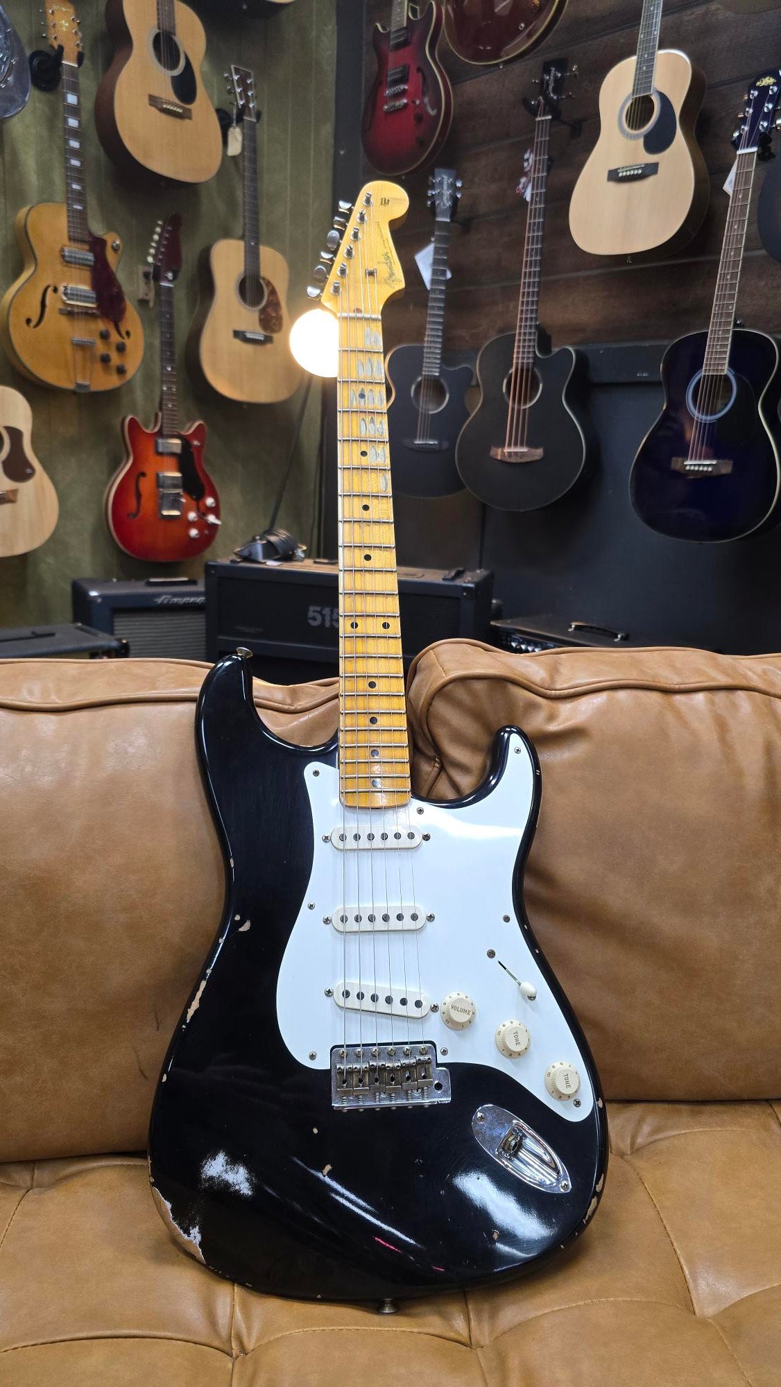 2023 Fender Custom Shop Stratocaster Electric Guitar 58RI Black Relic (Pre-Owned)