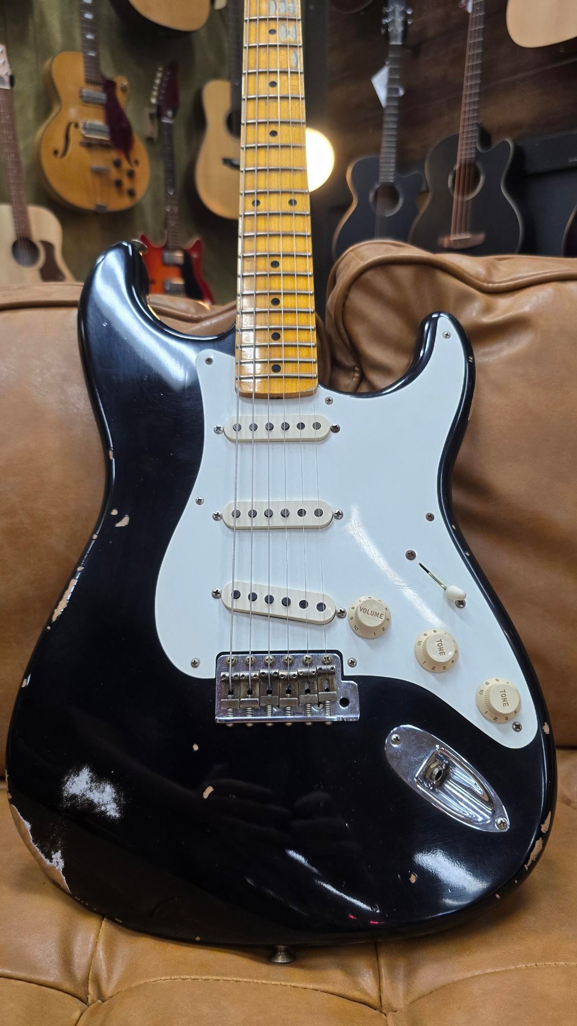 2023 Fender Custom Shop Stratocaster Electric Guitar 58RI Black Relic (Pre-Owned)