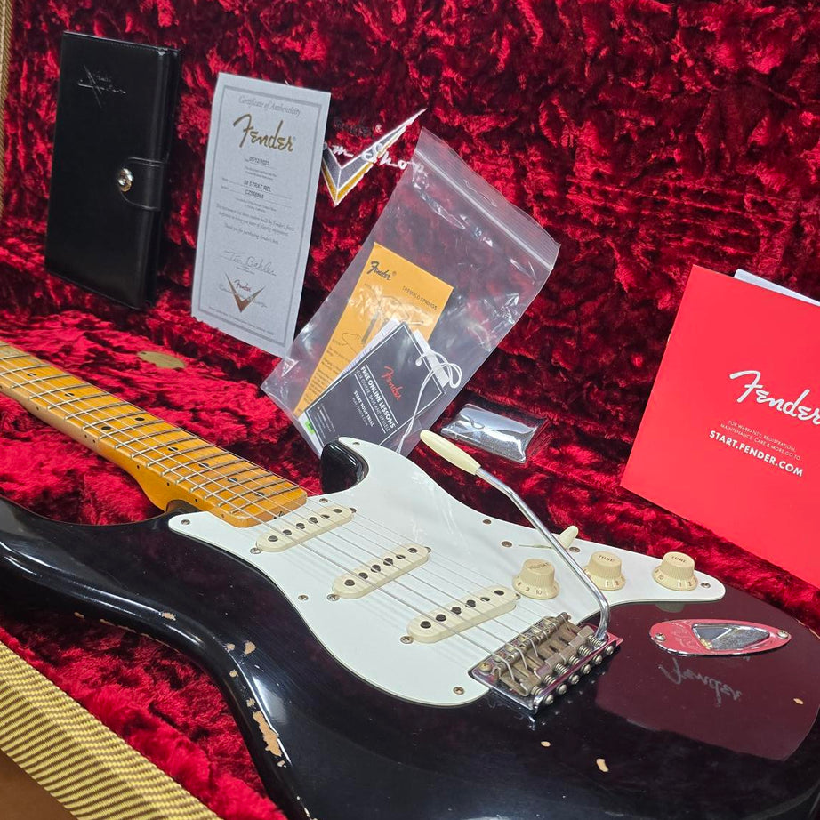 2023 Fender Custom Shop Stratocaster Electric Guitar 58RI Black Relic (Pre-Owned)