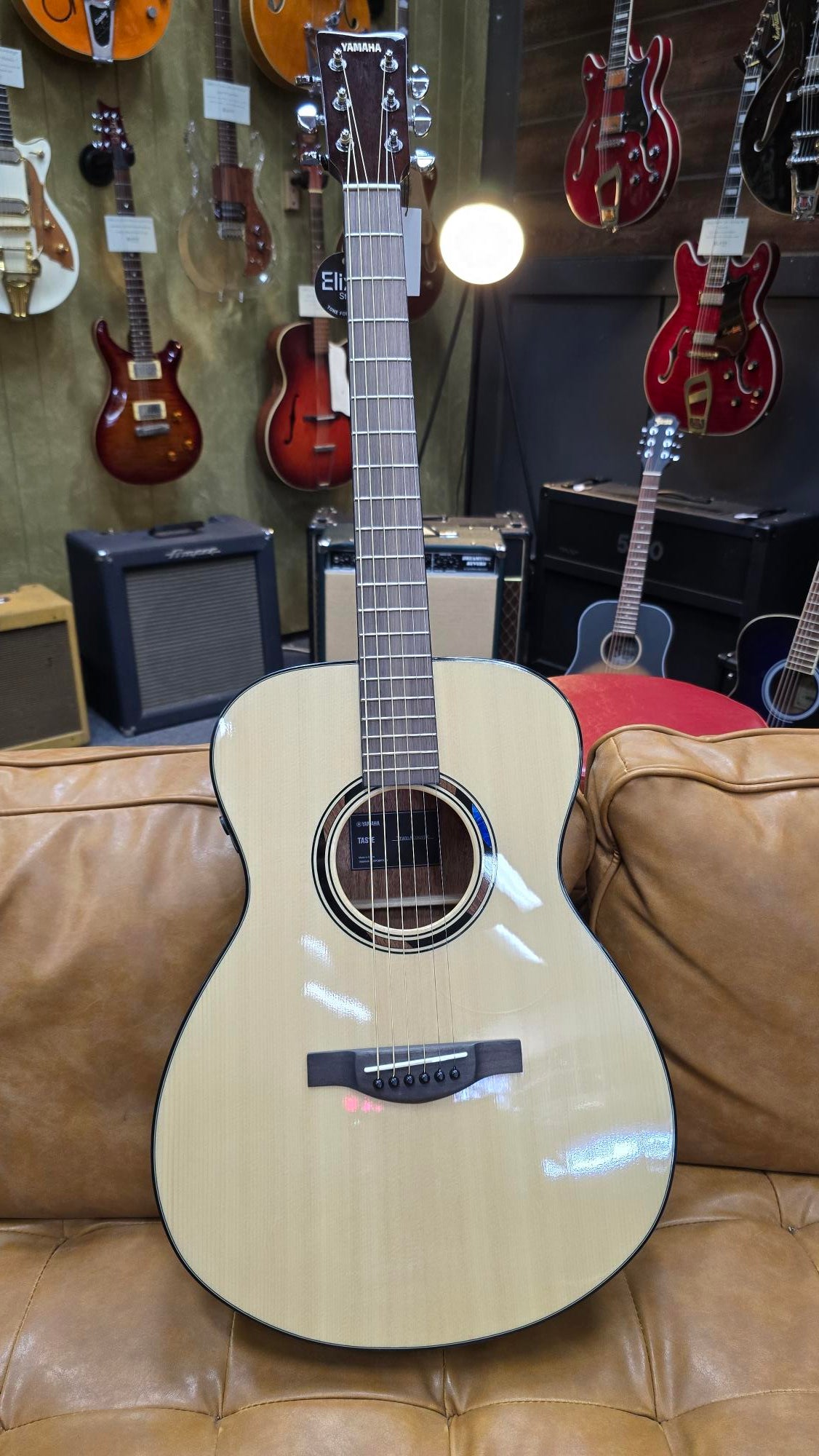 Yamaha TAS1E Element Grade TransAcoustic Solid Top Concert Acoustic/Electric Guitar Natural Gloss