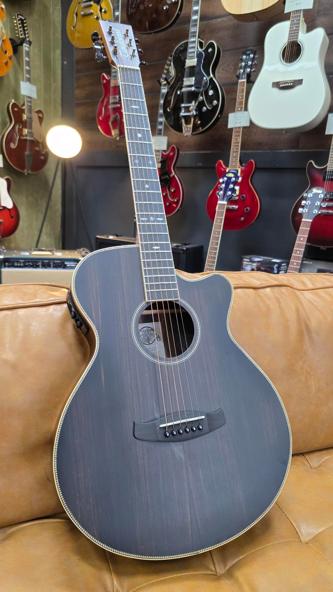 Tanglewood TRSFCEAEB Reunion all Ebony Super Folk Electric/Acoustic (Blemished Stock)