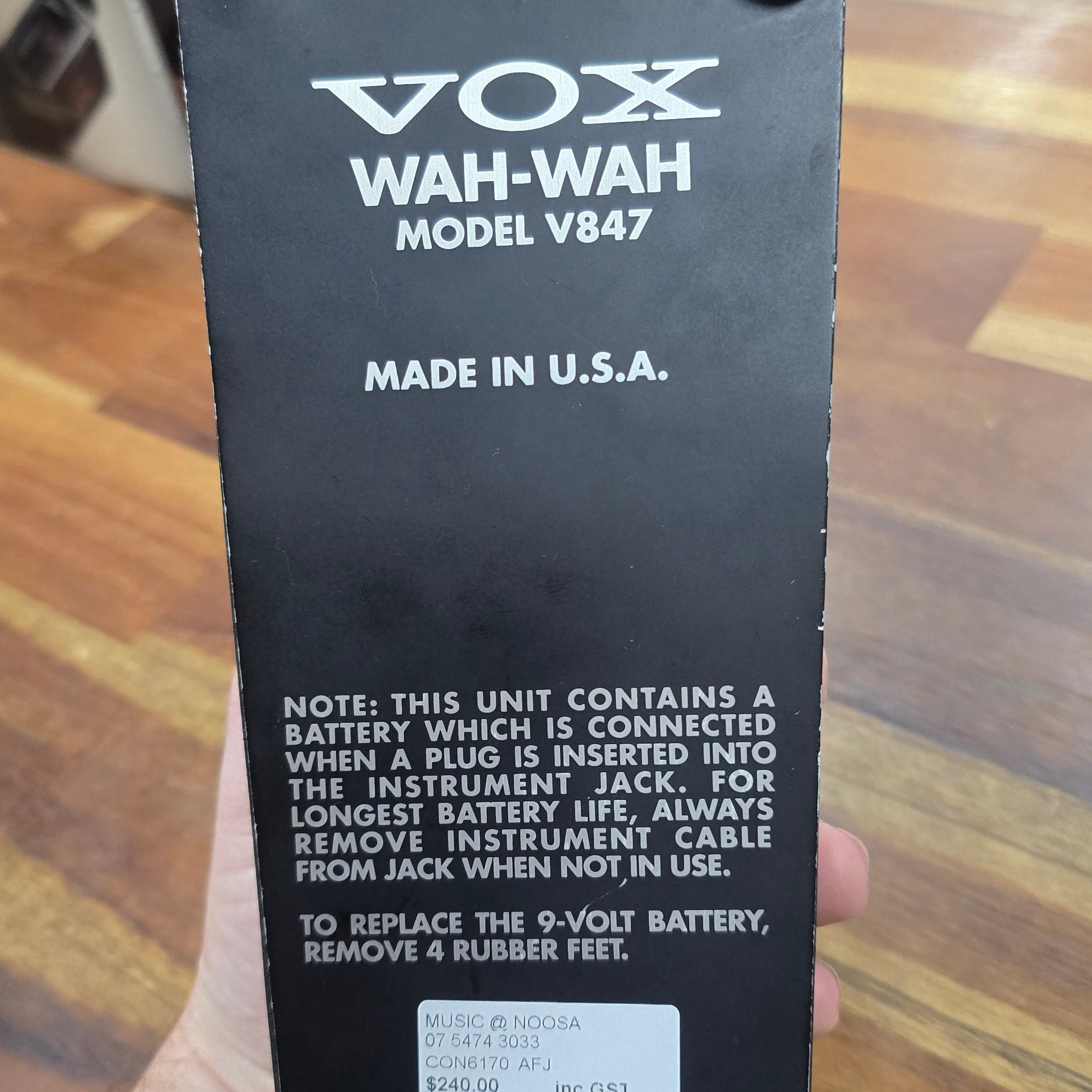 VOX WAH WAH USA MADE!! V847 Guitar Effects Fx Pedal W/Bag (Pre-Owned)