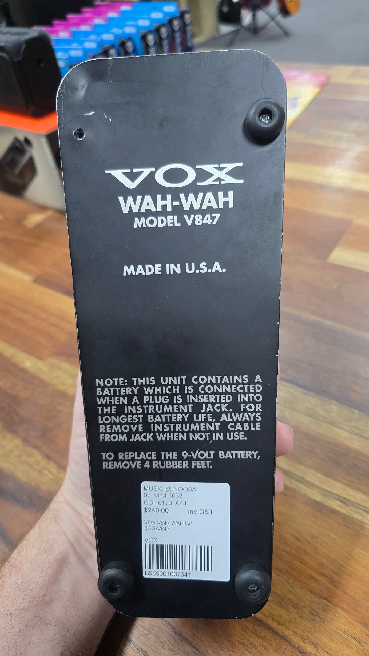 VOX WAH WAH USA MADE!! V847 Guitar Effects Fx Pedal W/Bag (Pre-Owned)