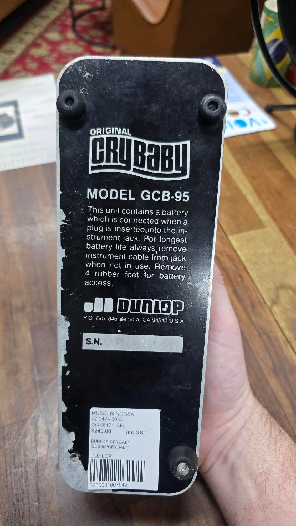 Dunlop Cry Baby Wah GCB95 Pedal Effects Fx late 80's-90's (Pre-Owned)