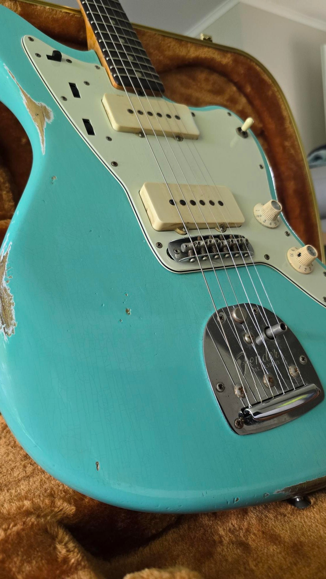 sold *** 1965 Fender Jazzmaster L Series Surf Green Vintage Electric Guitar W/Case