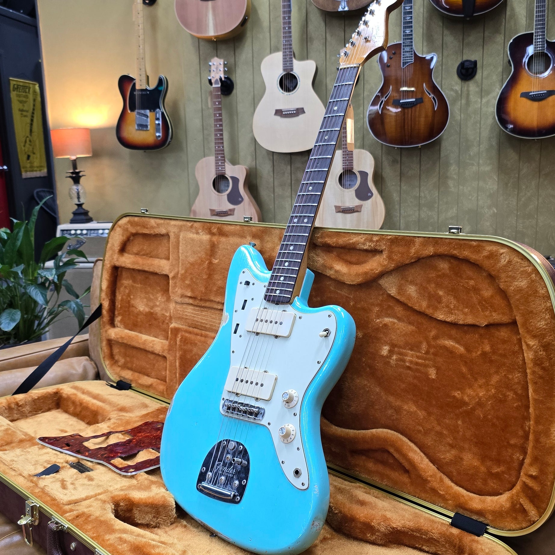 sold *** 1965 Fender Jazzmaster L Series Surf Green Vintage Electric Guitar W/Case