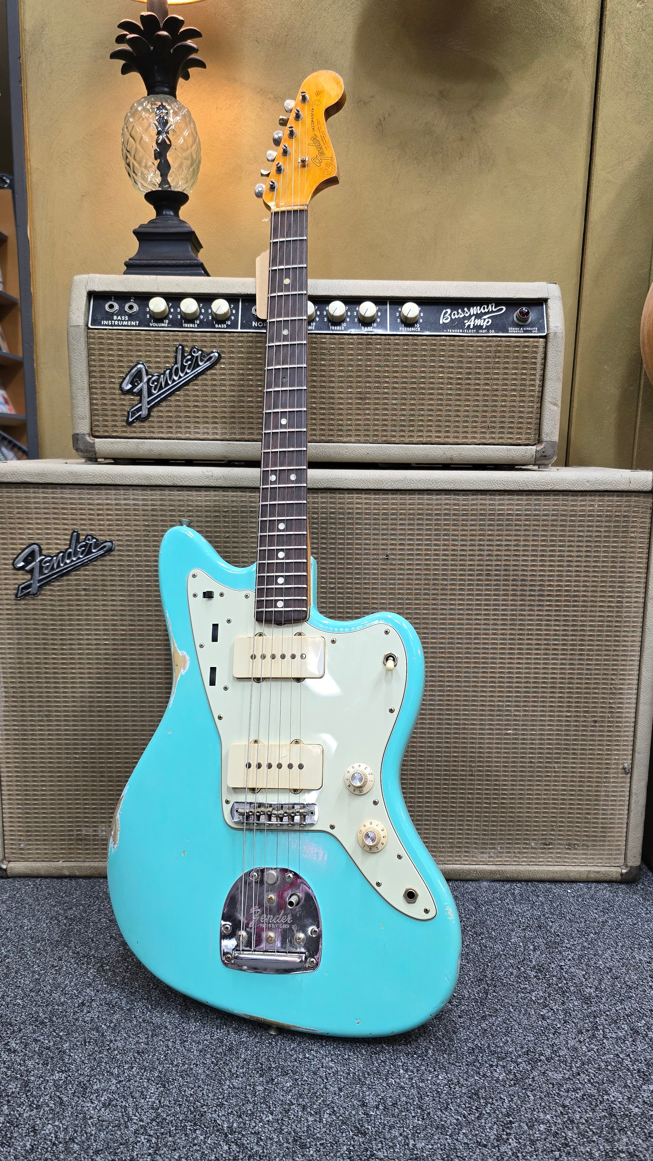 sold *** 1965 Fender Jazzmaster L Series Surf Green Vintage Electric Guitar W/Case