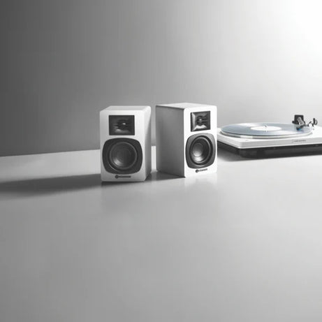 Audio Technica Powered Bluetooth bookshelf speakers - White W/ FREE T-SHIRT (while stock lasts)