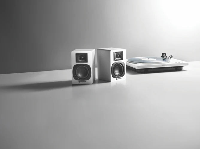 Audio Technica Powered Bluetooth bookshelf speakers - White W/ FREE T-SHIRT (while stock lasts)