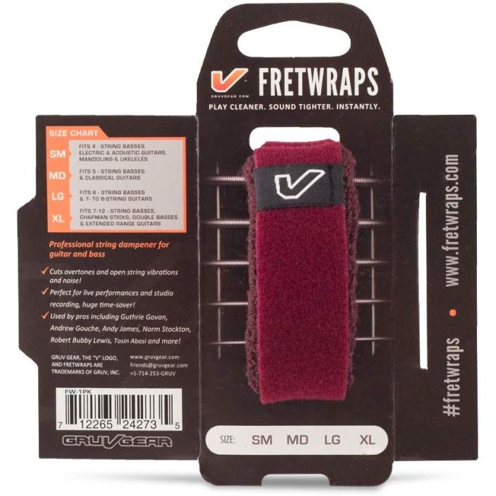 GRUV GEAR 1 Fretwrap Adustable String Muter - Burgundy FW-1PK-BGY-SM