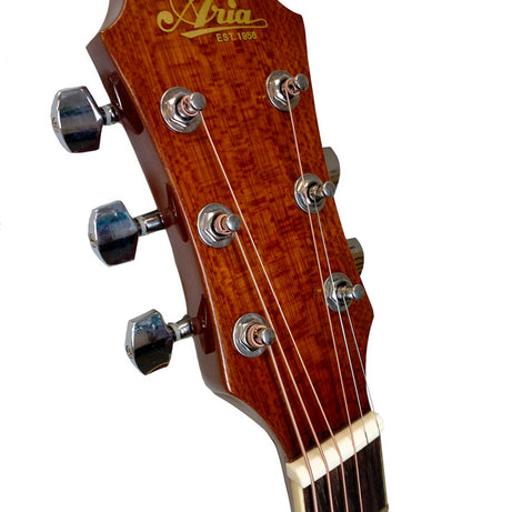 Aria AF-15 Folk Body AC/EL Guitar in Brown Sunburst