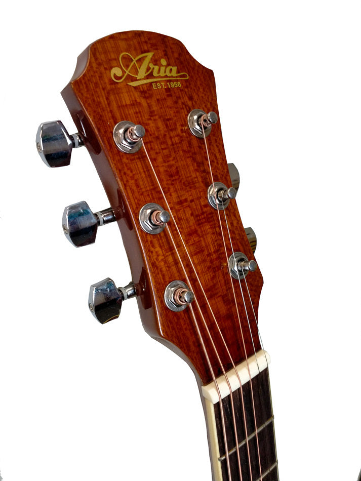 Aria AF-15 Folk Body AC/EL Guitar in Brown Sunburst