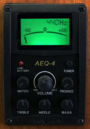 Aria AF-15 Folk Body AC/EL Guitar in Brown Sunburst