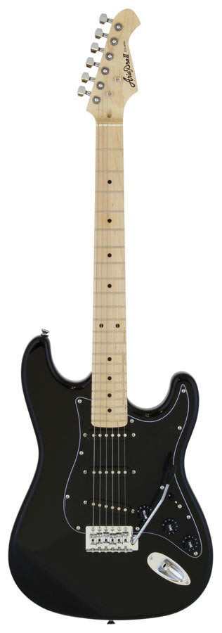 Aria Pro II STG-Series Electric Guitar in Black with Black Pickguard