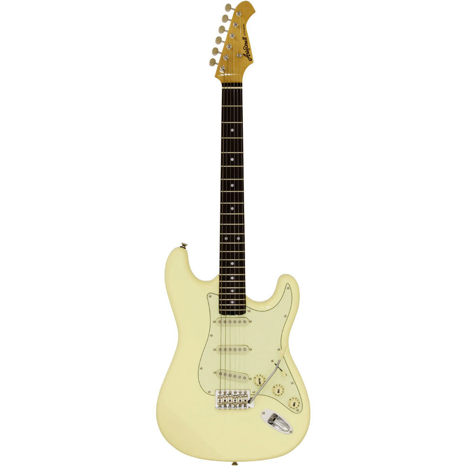 Aria STG-62 Modern Classics Series Electric Guitar in Vintage White Pickups: 3 x Single Coil (Alnico-5)