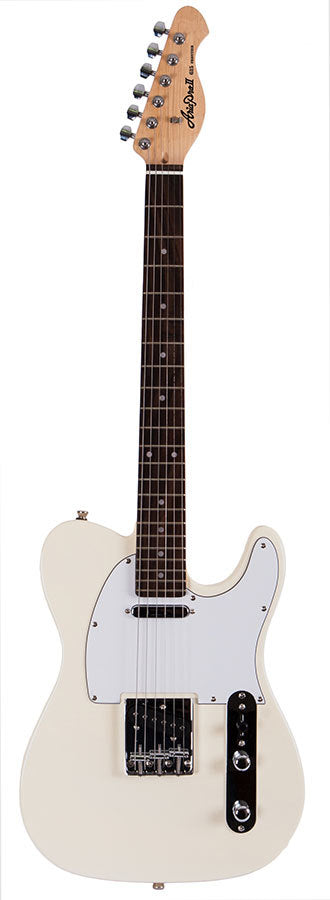 Aria Pro II TEG-Series Electric Guitar in Ivory with White Pickguard