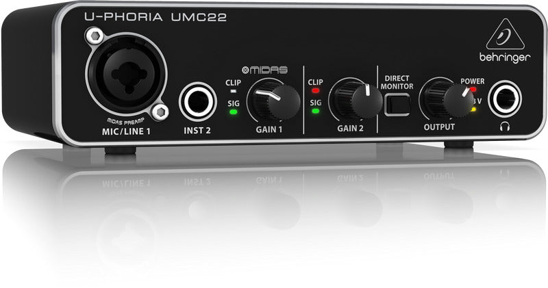 Behringer U-Phoria UMC22 Audiophile 2x2, 48kHz USB Audio Interface