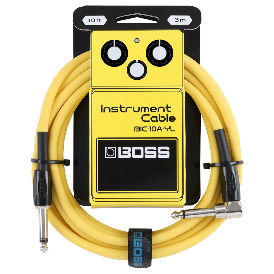 Boss instrument cable right to straight  - yellow