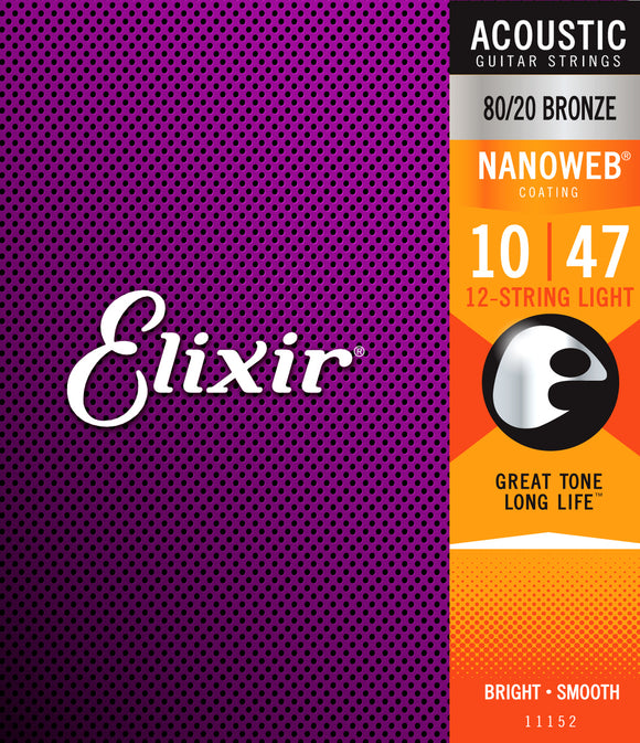Elixir Nanoweb 80/20 Bronze 12 String Light 10-47