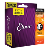 Elixir 3-PACK Acoustic Nanoweb Strings