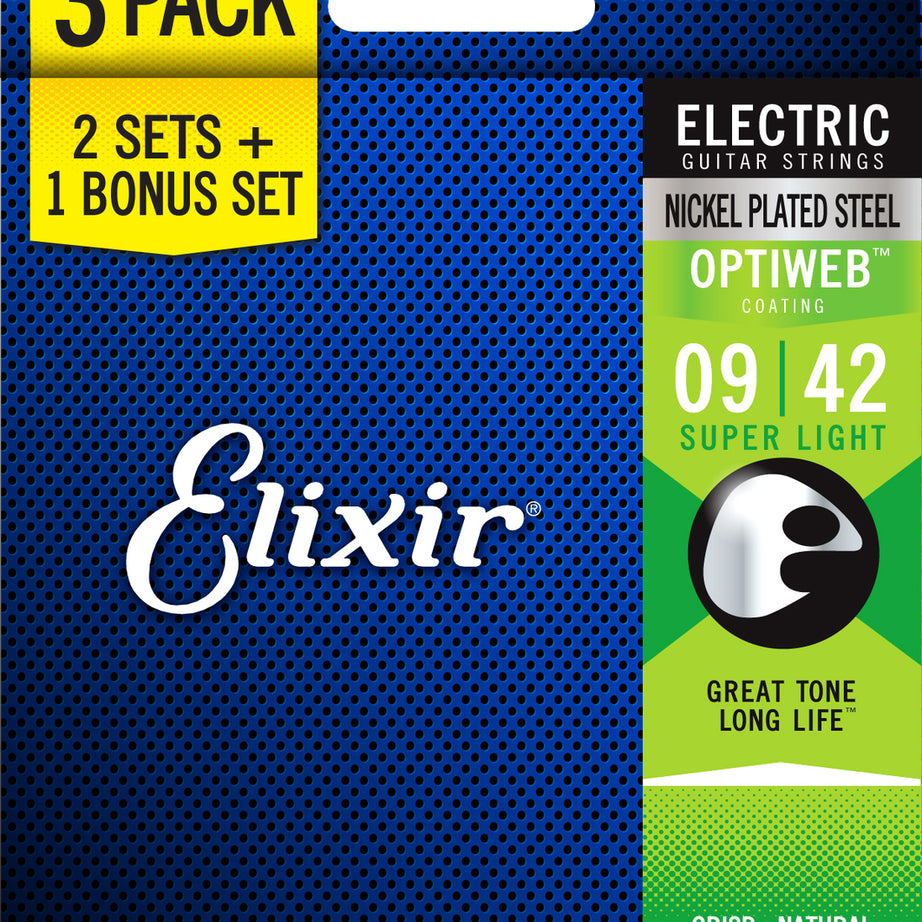 Elixir 3-PACK Electric Optiweb Strings