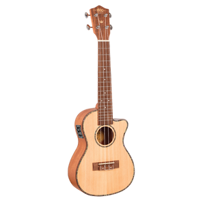 1880 UKULELE CO. 200 Series Concert electric acoustic cutaway ukulele.