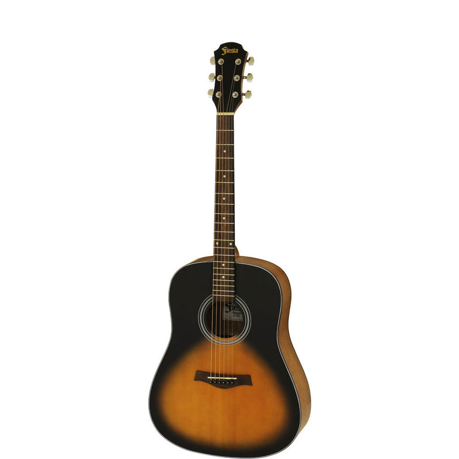 Aria Fiesta Series Traveller Acoustic Guitar in Tobacco Sunburst Matte Finish