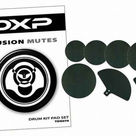 DXP Fusion Drum Mutes 10", 12", 2 x 14", 20" drum pads, 14"-16" and 18"-20" cymbal pads.