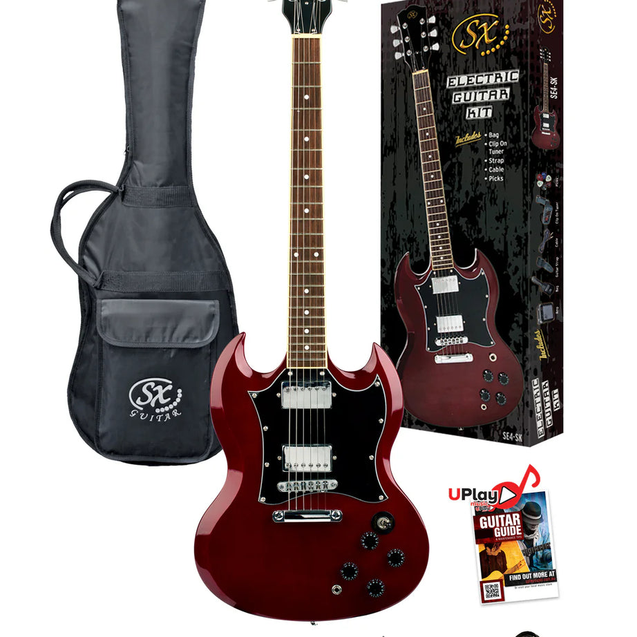 SX SG Style Guitar Pack - Wine Red
