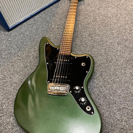 Green Jazzmaster guitar with black pickguard custom made 