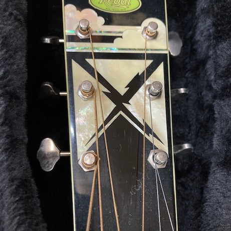 Regal Black Lightning Square Neck Resonator Slide Dobro W/Case (Pre-Owned)